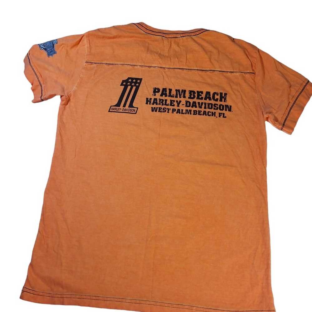 Harley Davidson S Orange SS Crew Neck T-Shirt - image 5