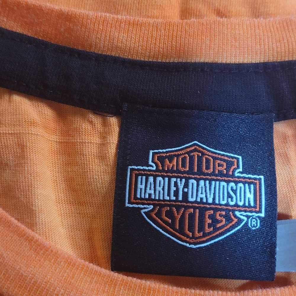 Harley Davidson S Orange SS Crew Neck T-Shirt - image 8
