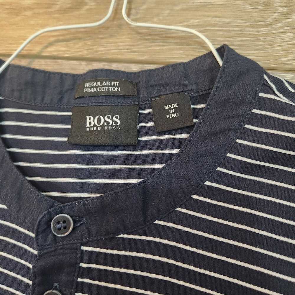 Boss Hugo Boss blue striped short sleeve men's t … - image 4