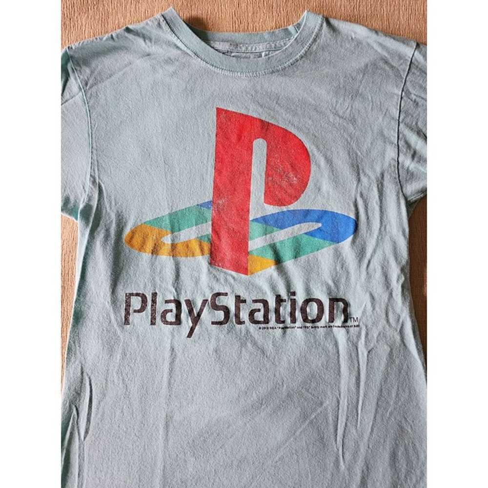 Sony Playstation T-Shirt Robin Egg Blue Size Small - image 3