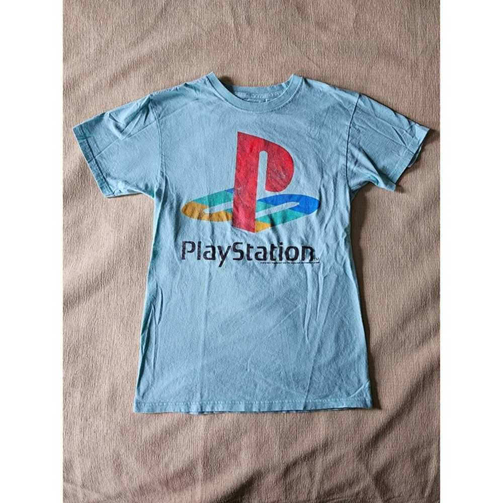 Sony Playstation T-Shirt Robin Egg Blue Size Small - image 4