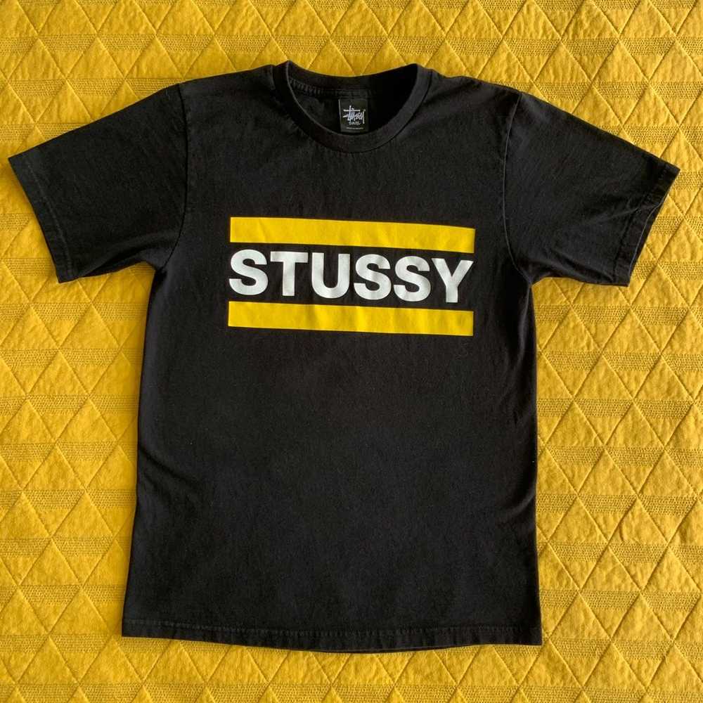 y2k stussy spell out bar tee small - image 2