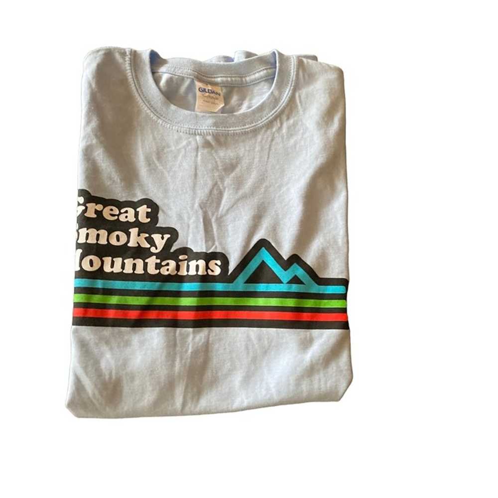 Great Smoky Mountains Blue T Shirt Size Small - image 5