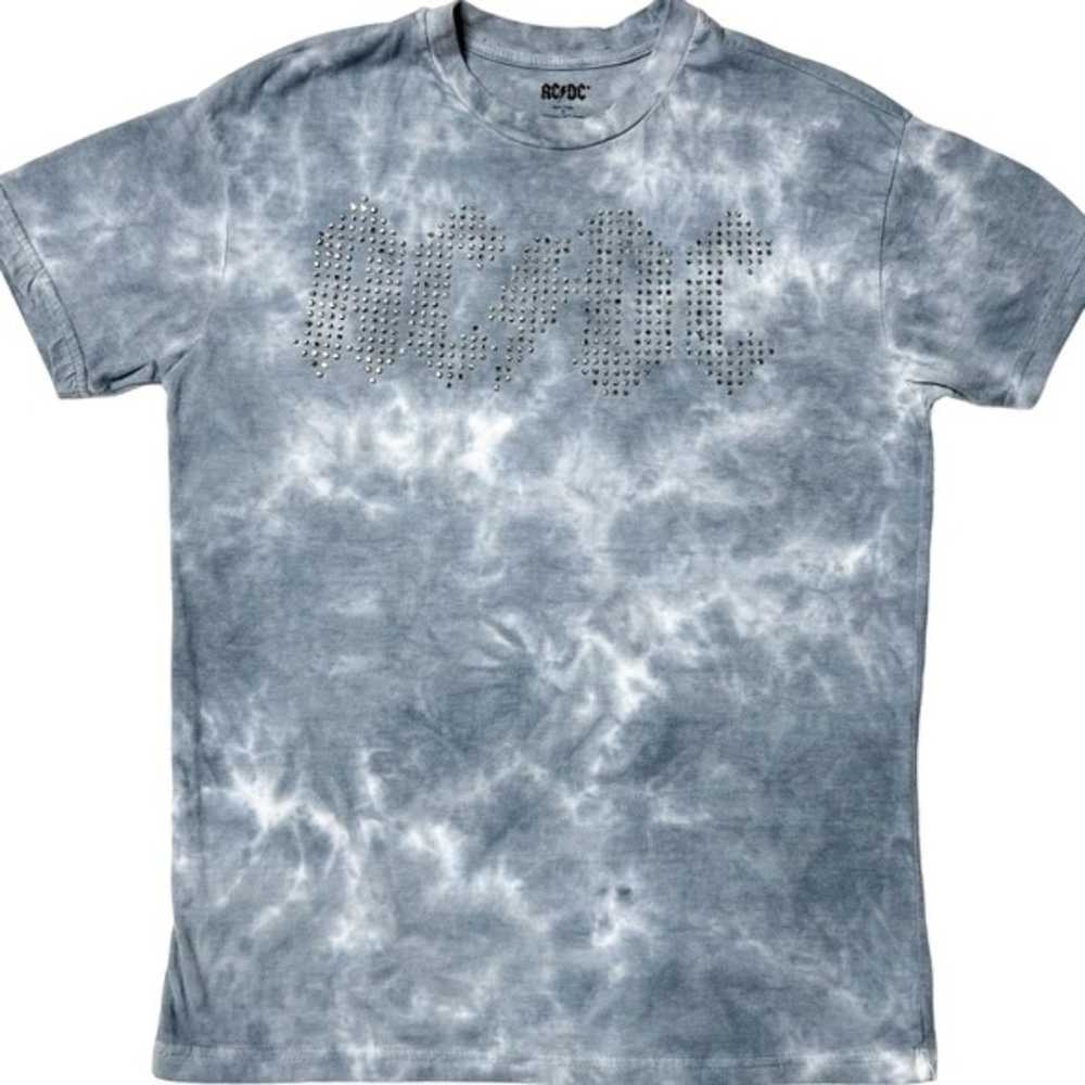 AC/DC Embellished Sparkly Tie Dye Graphic T-Shirt… - image 2
