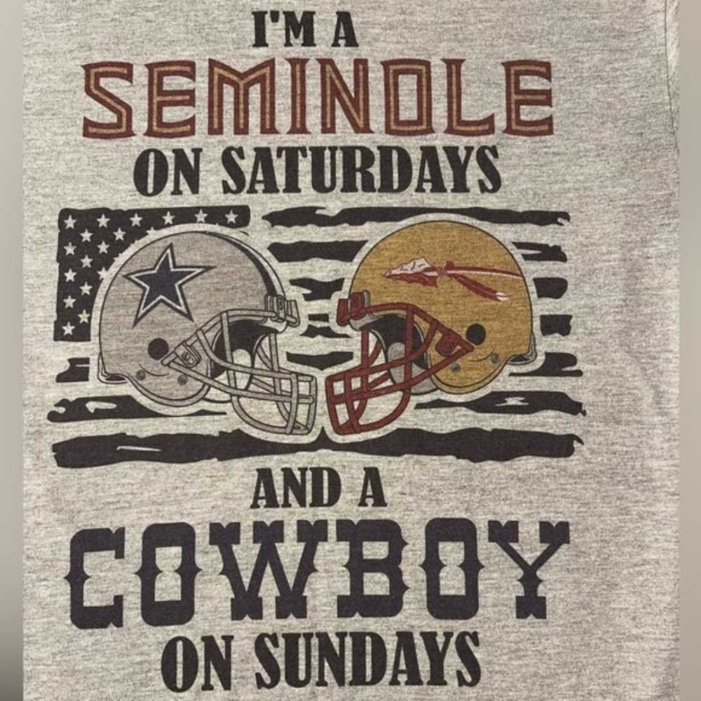 Seminoles/Cowboys Fan Graphic T-Shirt Size Small - image 3