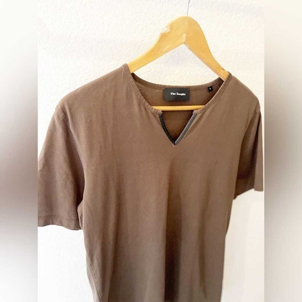 The KOOPLES Men’s Brown V-Neck T-Shirt Size S - image 2