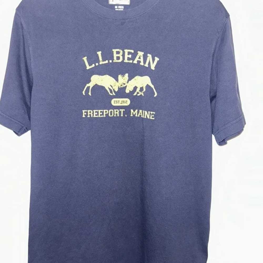 LL Bean Shirt Casual Mens Medium Tall Blue Fitted… - image 1