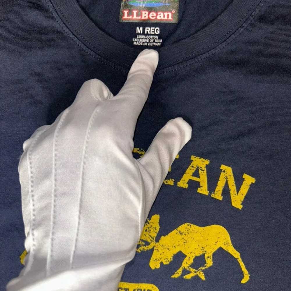 LL Bean Shirt Casual Mens Medium Tall Blue Fitted… - image 3