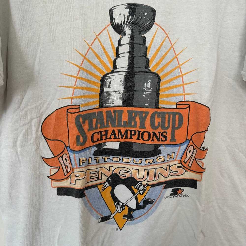 Vintage 1991 Starter Pittsburgh Penguins Stanley … - image 2