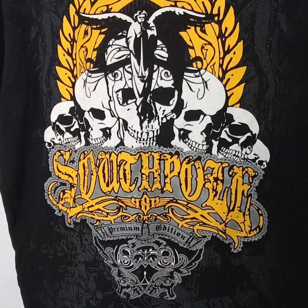 Southpole Shirt Medium Grunge Angel/Skulls Y2K ma… - image 2