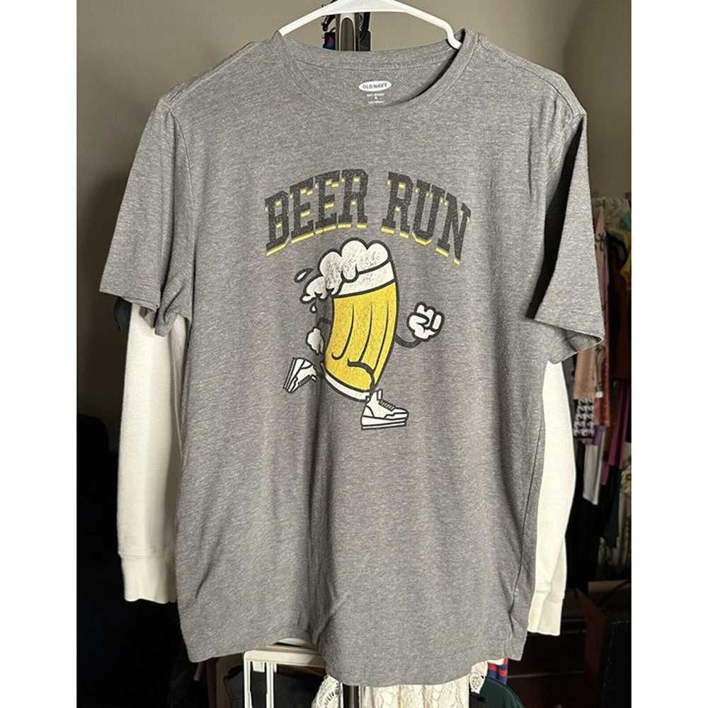 Old Navy Shirt Men’s Size Medium Gray Beer Run Bi… - image 8