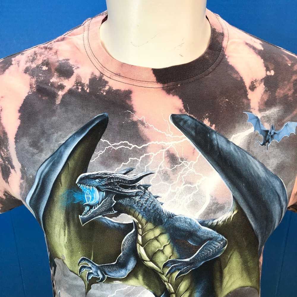 DOM Tie Dye Dragons & Castle Acid Washed Tee T Sh… - image 2
