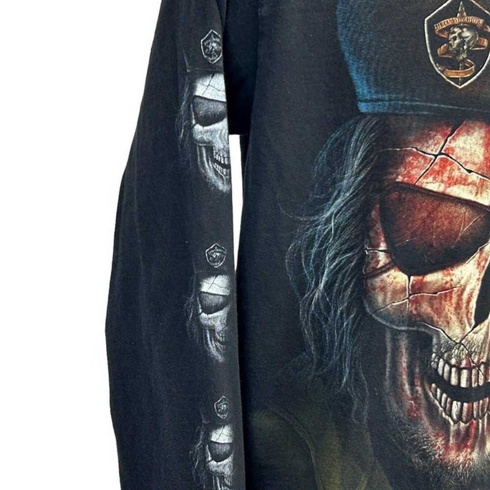 Hell Warrior Vintage 90s T Shirt Guerrilla Long S… - image 3
