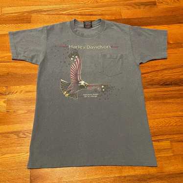 90s Harley Davidson eagle pocket tee t-shirt rare… - image 1