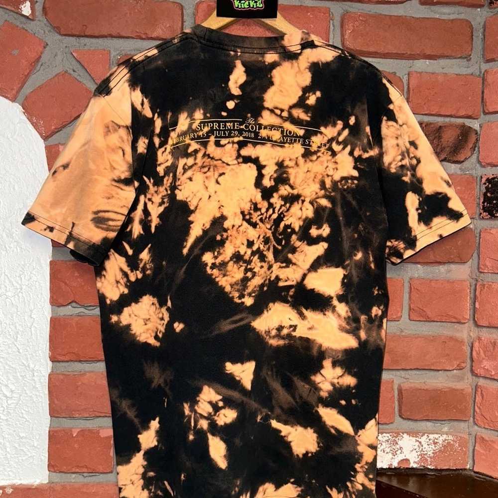 Supreme Cards Black/Bleached Tie Dye T-Shirt Tee … - image 2