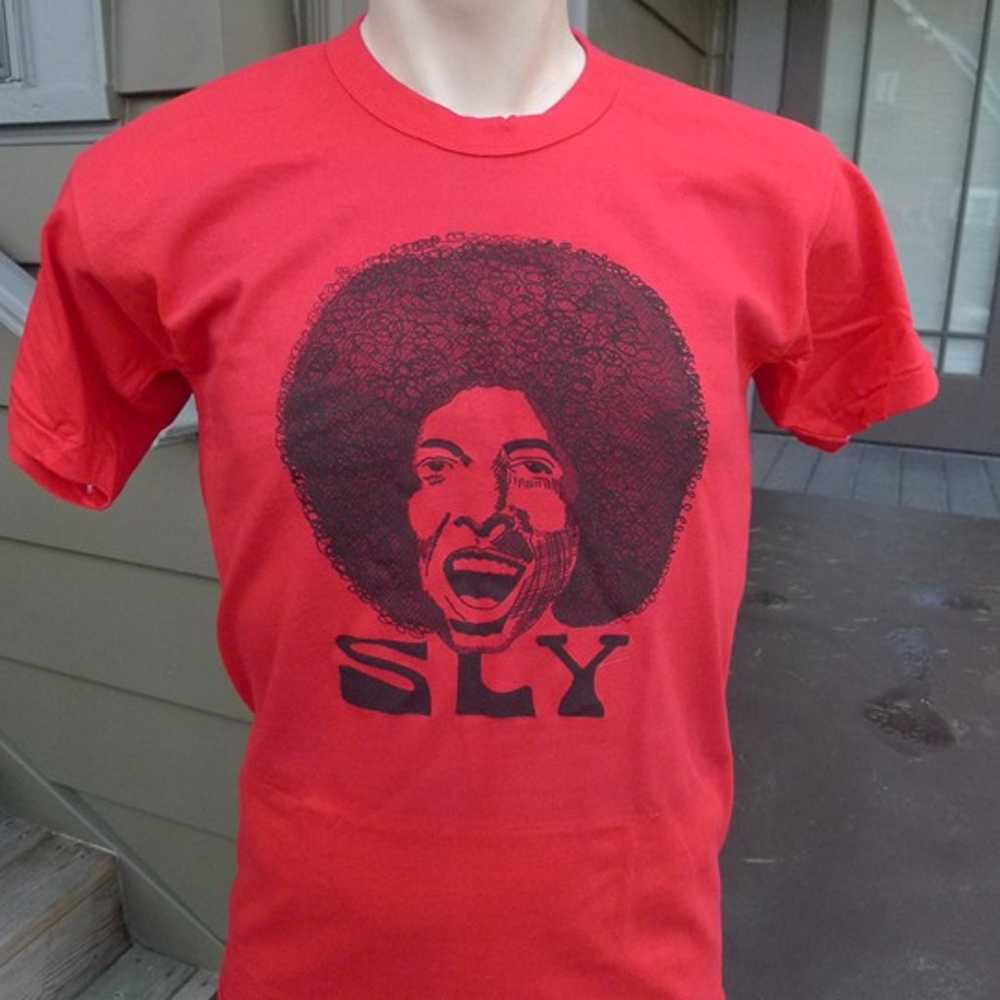 1970s Sly Stone Jersey Single Stitch Shirt (C) Li… - image 1
