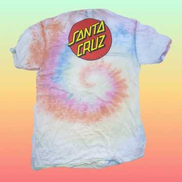 Santa Cruz Skatebord tie die acid wash t shirt - image 1