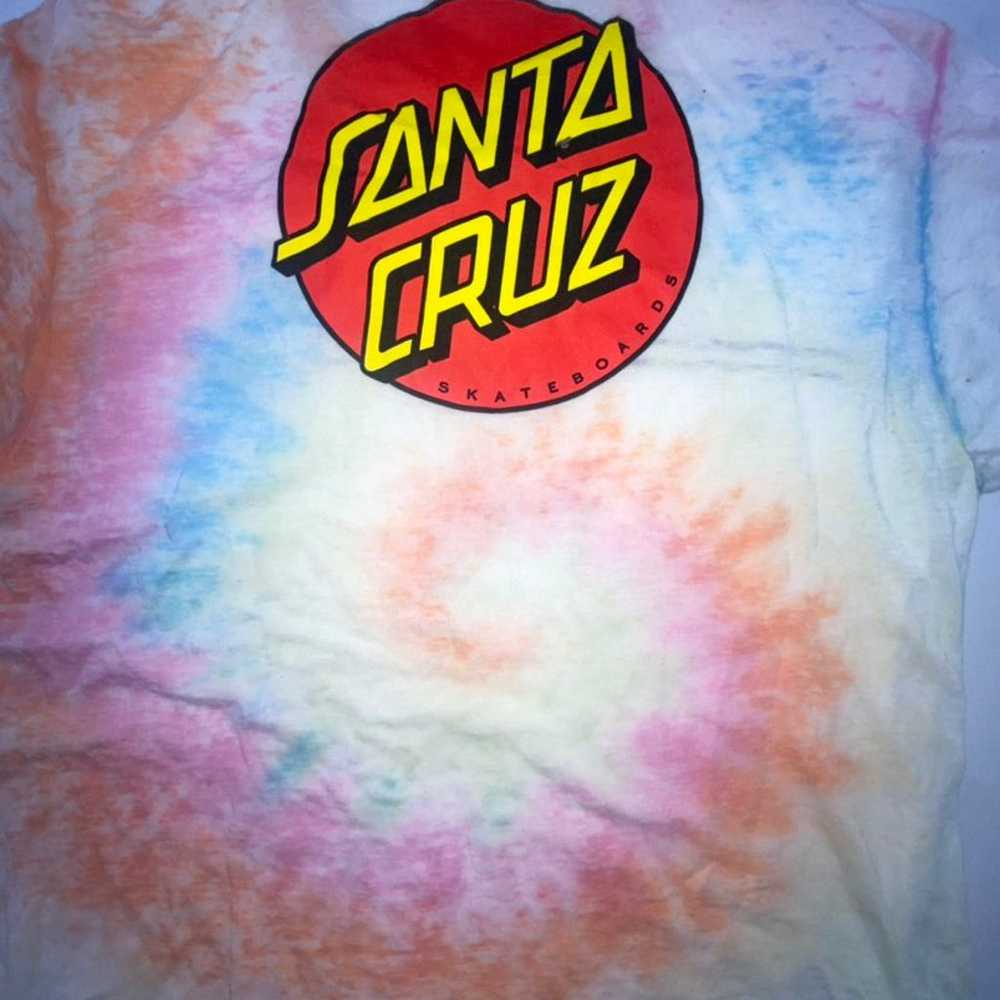 Santa Cruz Skatebord tie die acid wash t shirt - image 3