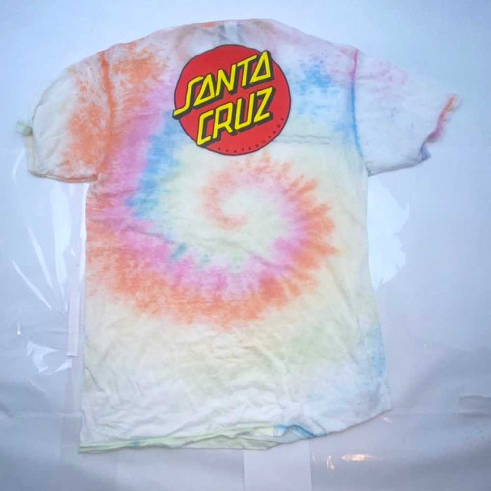 Santa Cruz Skatebord tie die acid wash t shirt - image 4
