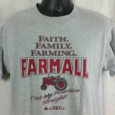 Vintage Farmall Mens Medium Gray Tee