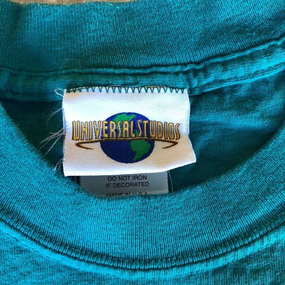 Vintage Universal Studios Tiki TShirt Blue Green - image 3