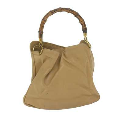 Gucci GUCCI Bamboo Shoulder Bag Leather Beige 001… - image 1