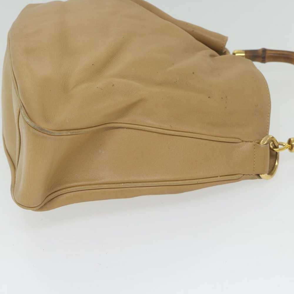 Gucci GUCCI Bamboo Shoulder Bag Leather Beige 001… - image 3