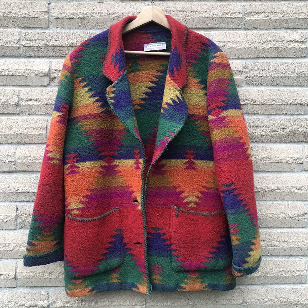 Vintage Vintage 90s Starfire Southwest Aztec Wool… - image 1