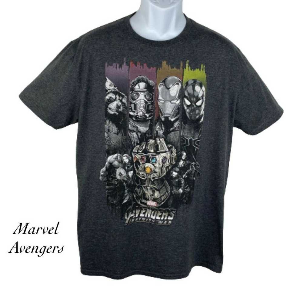 Marvel Avengers Gray Graphic T-Shirt Size L - image 1