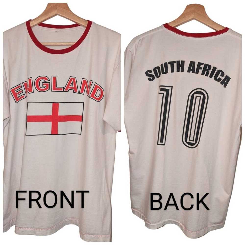 England South Africa Soccer Ringer T Shirt Mens L… - image 1