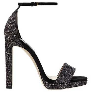 ジミーチュウ Misty120 Jimmy Choo Misty 120 Natural And Silver Metallic Linen