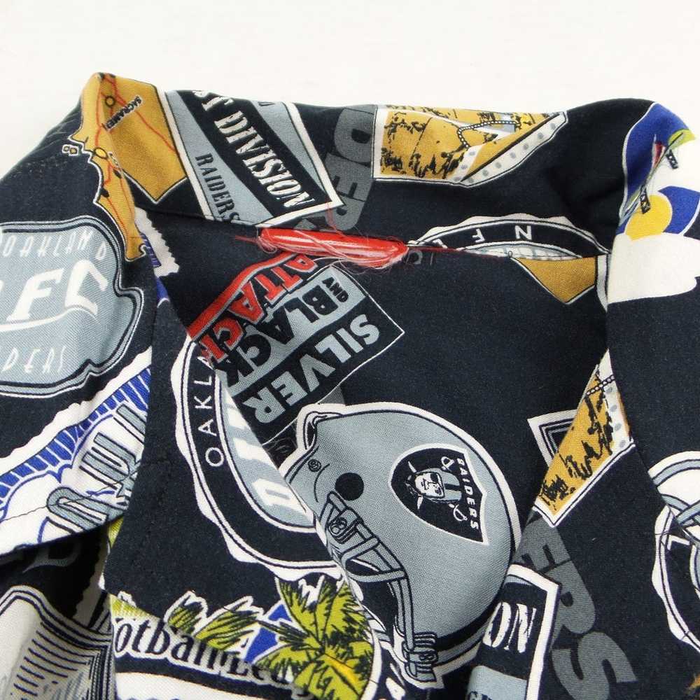 Vintage NFL Oakland Raiders All Over Print Button… - image 4