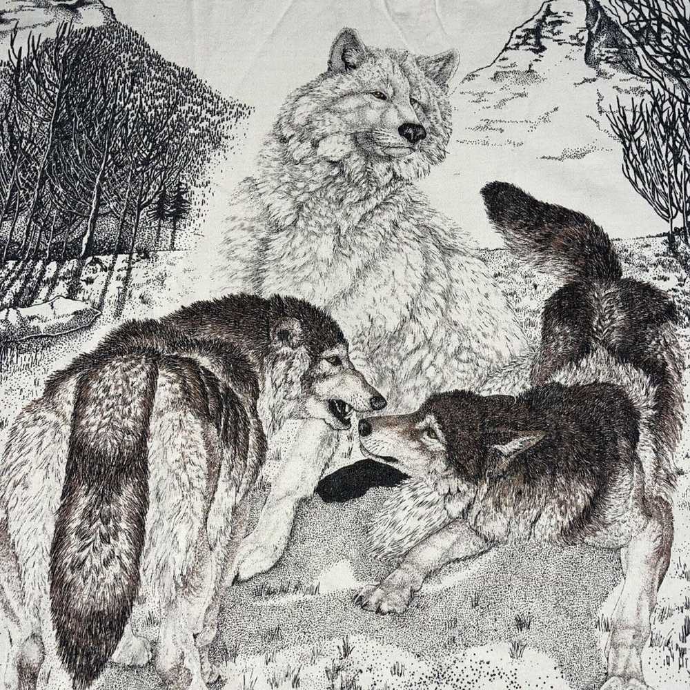 Vintage Wolf All Over Print Single Stitch Animal … - image 6