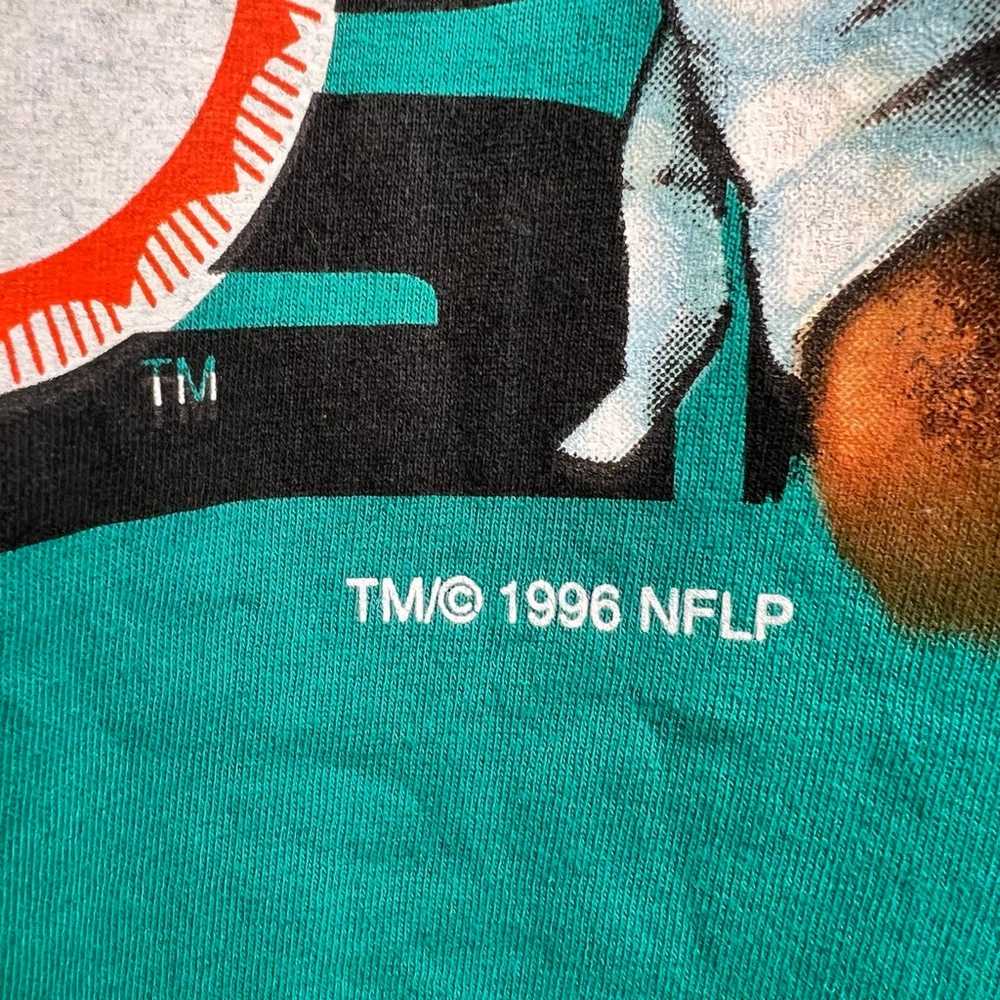 Vintage 1996 NFL Miami Dolphins Helmet Teal Shirt… - image 3