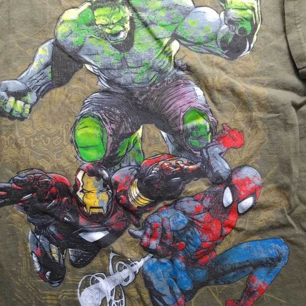Vintage Y2K Marvel Mad Engine Hulk Spider Man Iro… - image 3