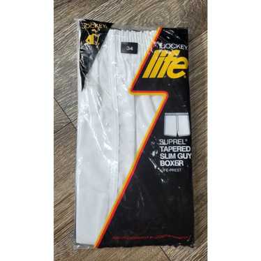 Vintage Jockey Life Men's White Tapered Boxer Underwear Size 40 NEW 1999 