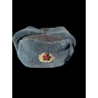 Vintage Soviet Army Ushanka Wool Fur Cap Hat 1982… - image 1