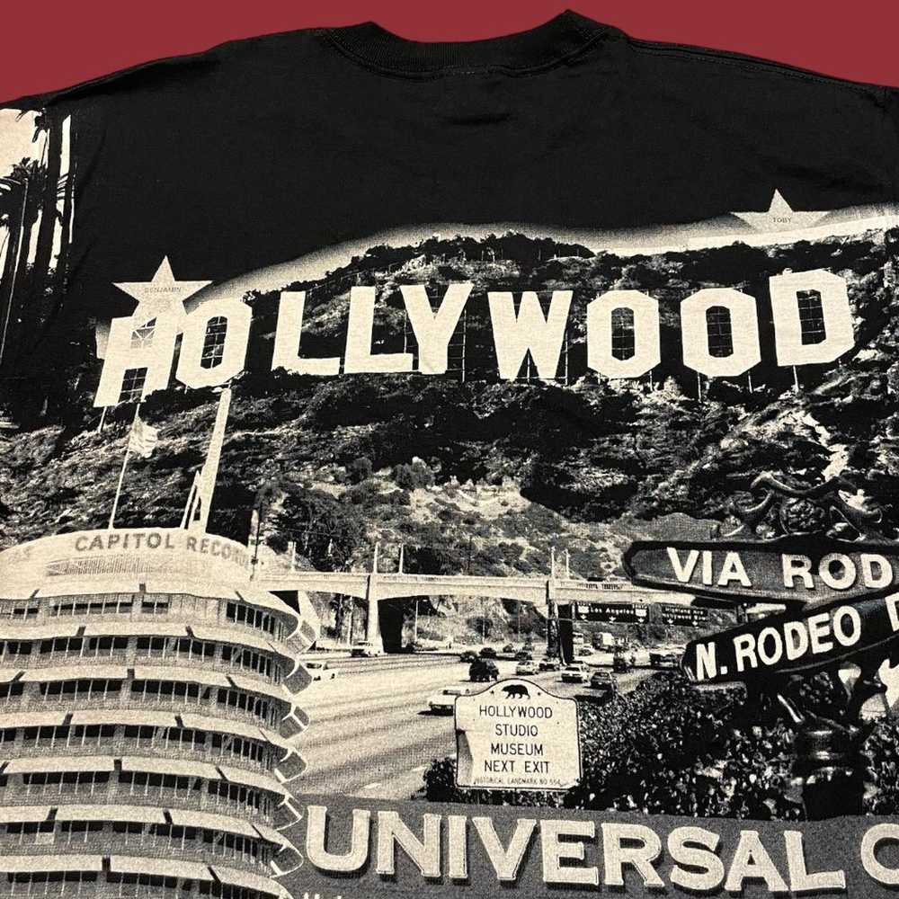 Vintage 90s All Over Print Hollywood Los Angeles … - image 2