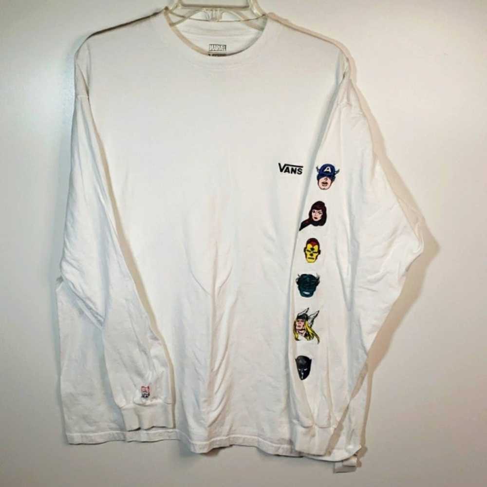 Marvel × Vans XL White Long Sleeve Tee Shirt w/Ma… - image 1