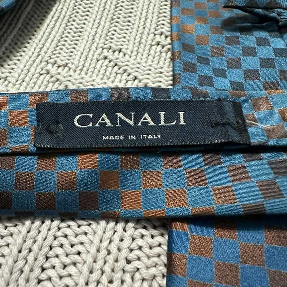 Canali Canali brown and blue ombre abstract strip… - image 4