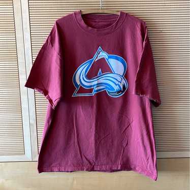 NHL Colorado Avalanche White & Burgundy Long Sleeve Tee T-Shirt Women's NWT