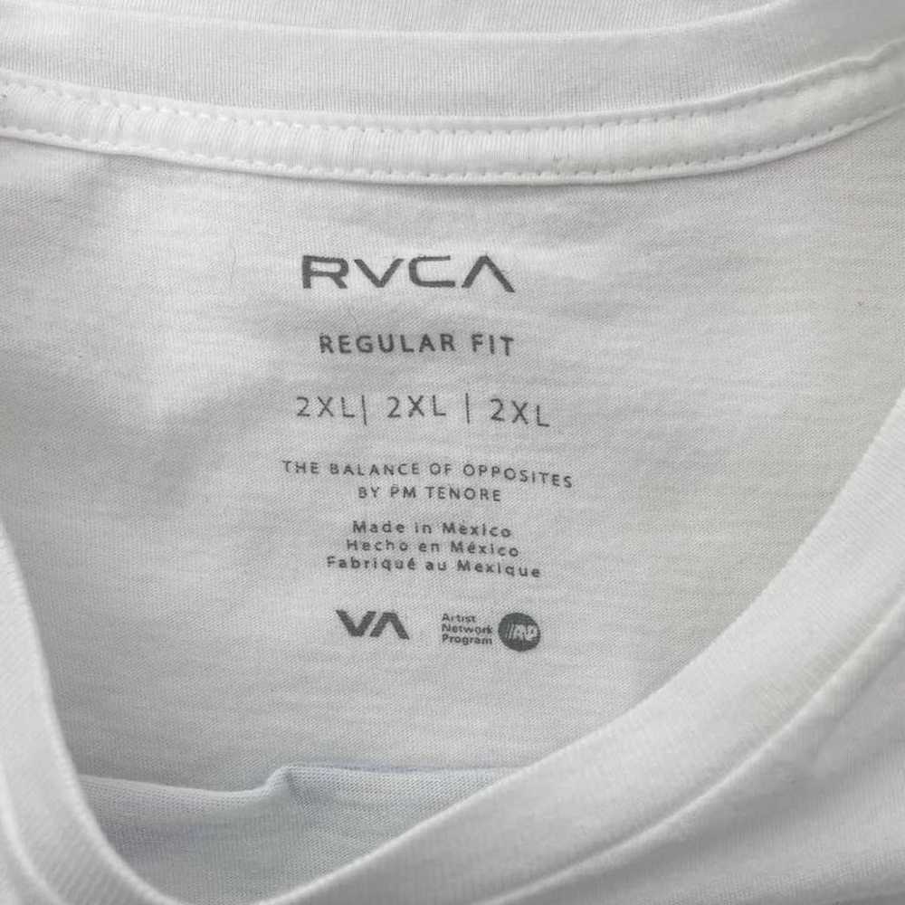 RVCA Blue Gray Logo White Tee Regular Fit 2XL - image 3