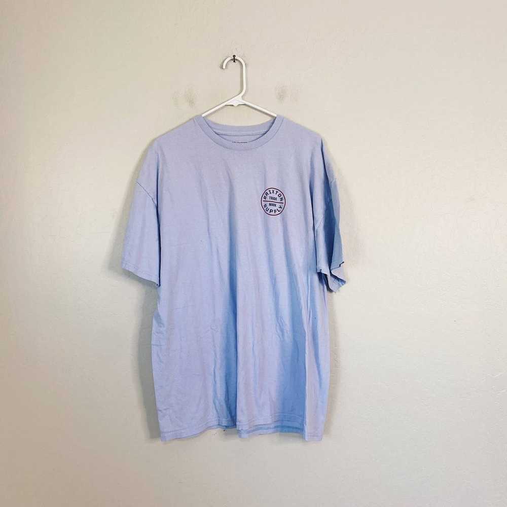 Brixton Supply Light Blue Graphic Tee Shirt CREST… - image 1