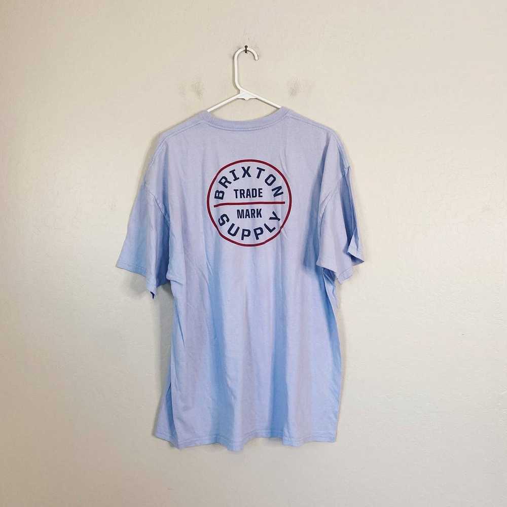 Brixton Supply Light Blue Graphic Tee Shirt CREST… - image 3