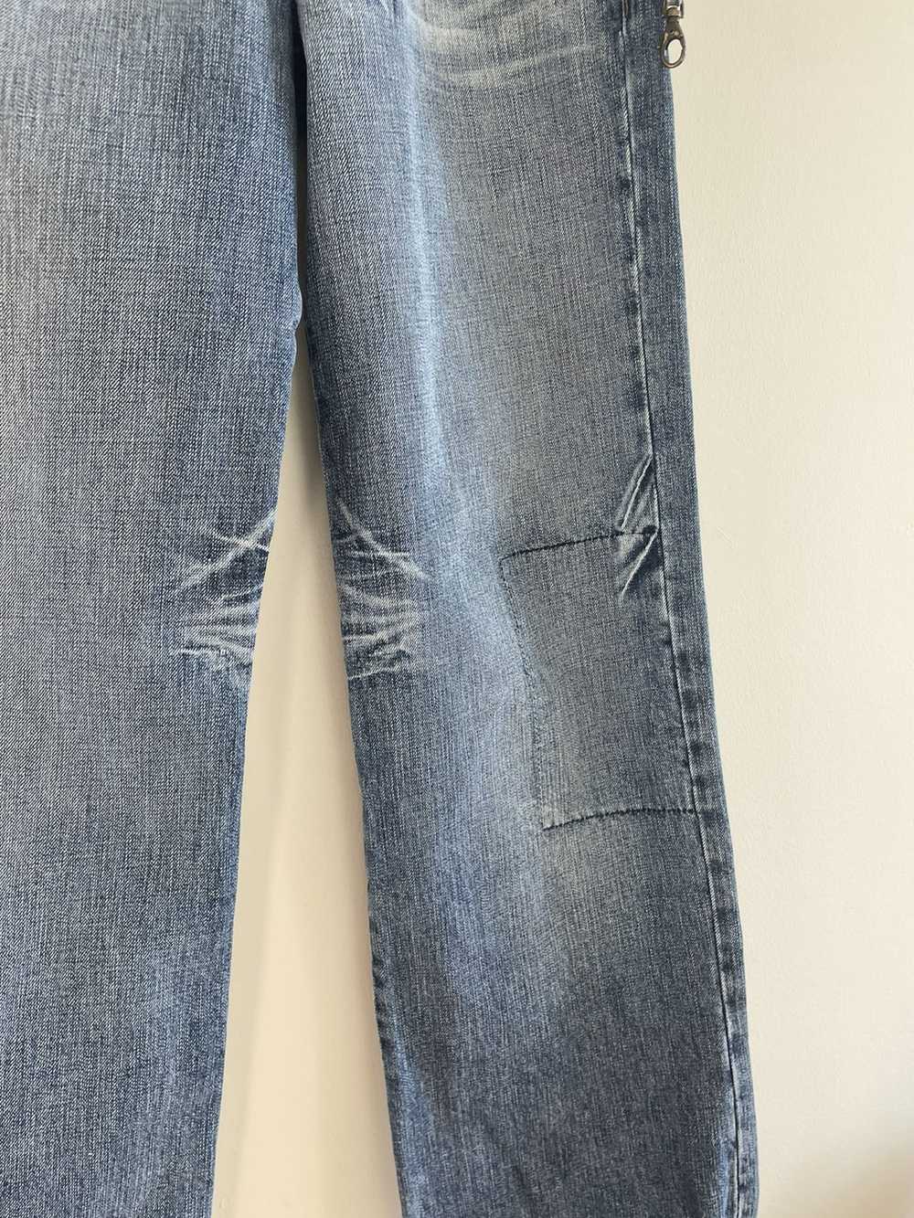 Schott NYC Denim Rider Jeans Wide Leg Distressed … - image 4
