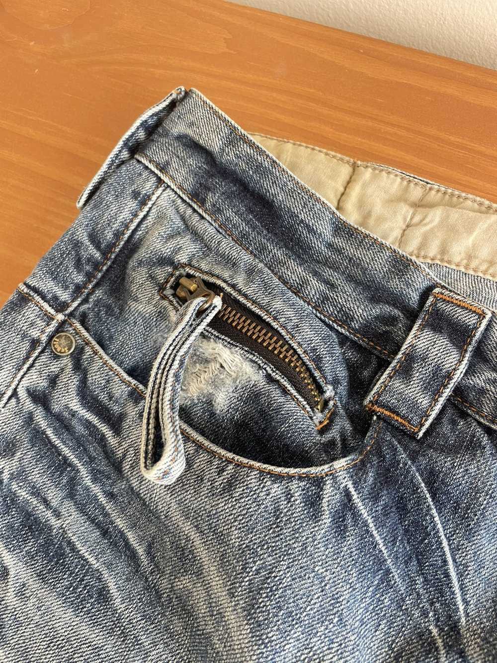 Schott NYC Denim Rider Jeans Wide Leg Distressed … - image 7