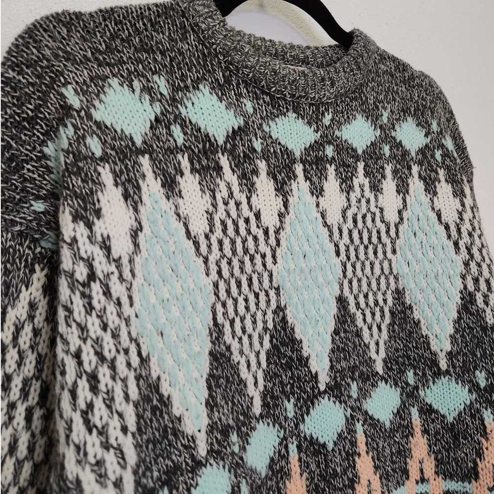 Vintage Vintage 80s Sweater Knit Acrylic Pastel F… - image 3