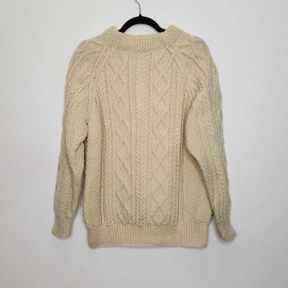 Vintage Vintage Handmade Cable Knit Sweater Cream… - image 5