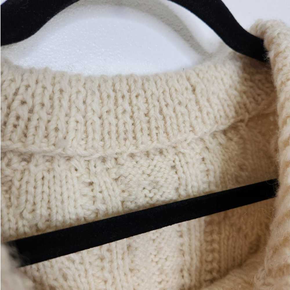 Vintage Vintage Handmade Cable Knit Sweater Cream… - image 6