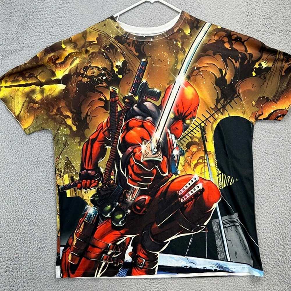 Marvel Shirt Adult 2XL Multi Deadpool Superhero C… - image 1